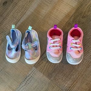 BUNDLE Toddler water shoes and rainbow summer sneakers   Toddler Size 5 EUC